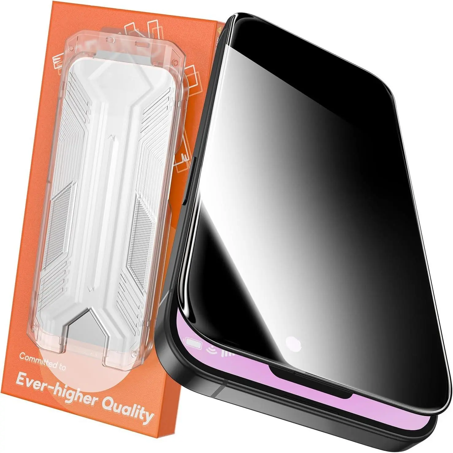 9H+ Hardness Tempered Glass Screen Protector for iPhone 14 Pro Max - 360° Full Coverage Glass Shield, Easy Installation, Anti-Spy Privacy, Bubble-Free Protection, Mobile Phone Accessories