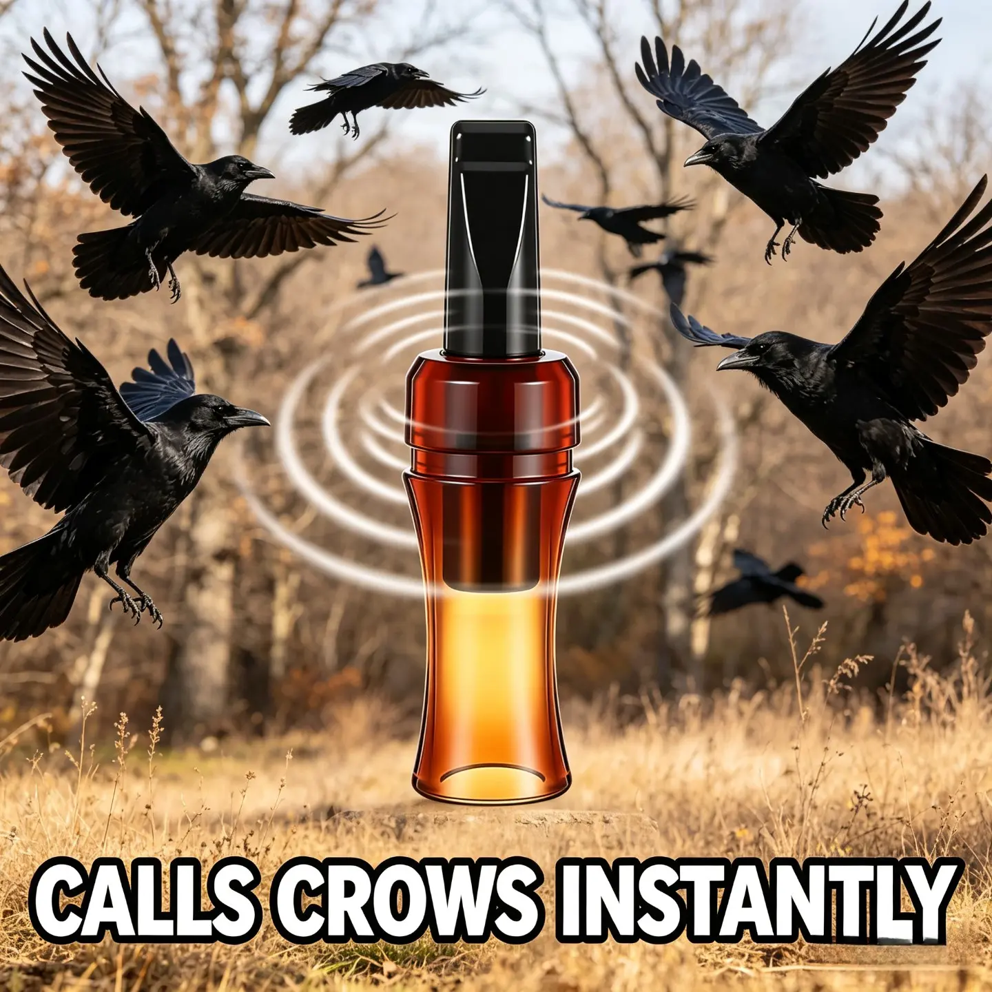 High-Fidelity Crow Call Whistle, Outdoor Hunting Turkey Caller, Portable Dual Reed Bird Attractor, Beginner-Friendly Mimicry Lure Accessory