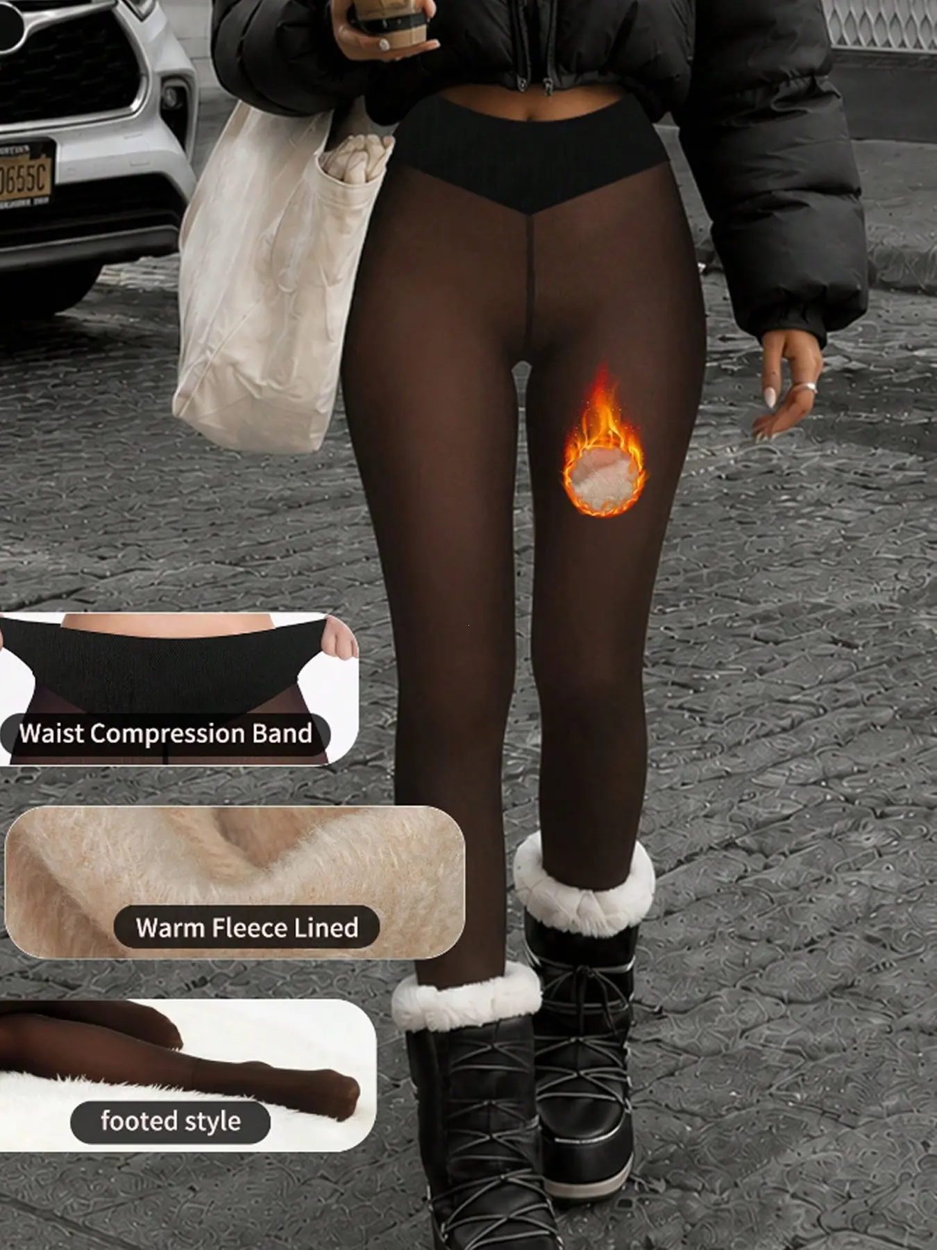 Women's High-Waisted Stretch Warm Shapewear Pantyhose, Sexy Sheer Tight-Fit Underwear, Winter Comfortable Stockings