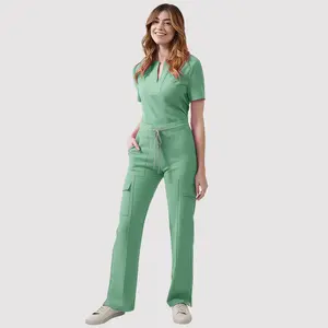 New Scrubs Uniform Multi Short Sleeve Tops Pants Hospital Set Women Pet Shop Doctor Scrub Medical Surgery Workwear Scrub Suit