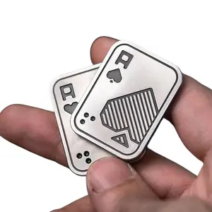 Vintage Metal Magnetic Poker Card Push Toy, Edc Finger Clicker, Asmr Sound Stress Relief, Office Desk Anxiety Relief Tool, Fidgets For Anxiety, Unisex