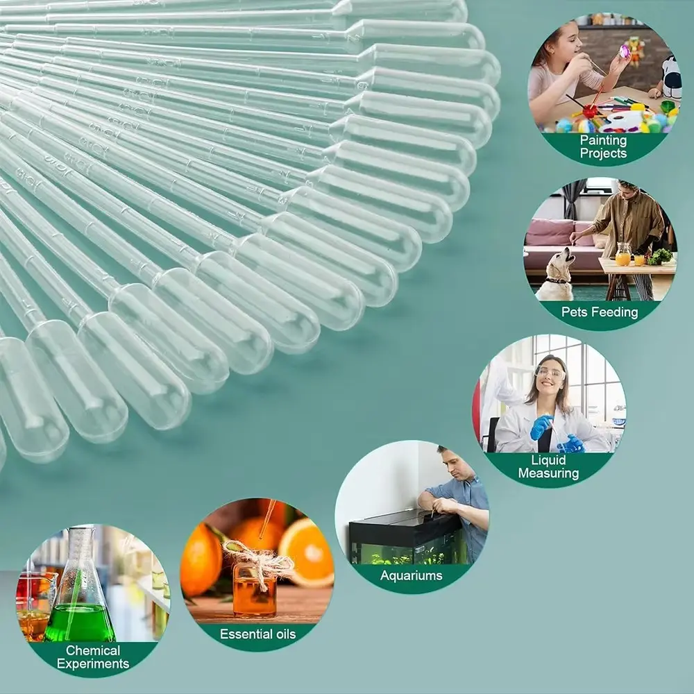 10pcs/100pcs Plastic Pipettes, 3ML Transparent Dropper Tubes, Ideal for Scientific Experiments, Liquid Extraction and Transfer