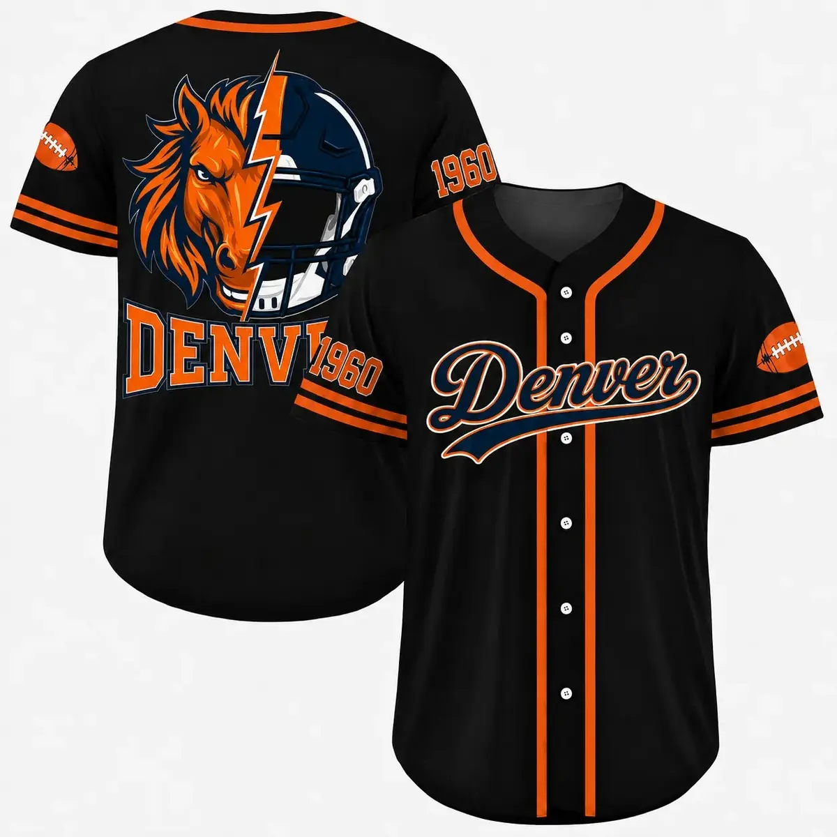 All Team Football Game Day Baseball Jersey, Unisex Button Up Sports Fan Shirt, Vintage Athletic Uniform Top, Casual Streetwear Outfit for Men Women, Stadium Event Party Wear