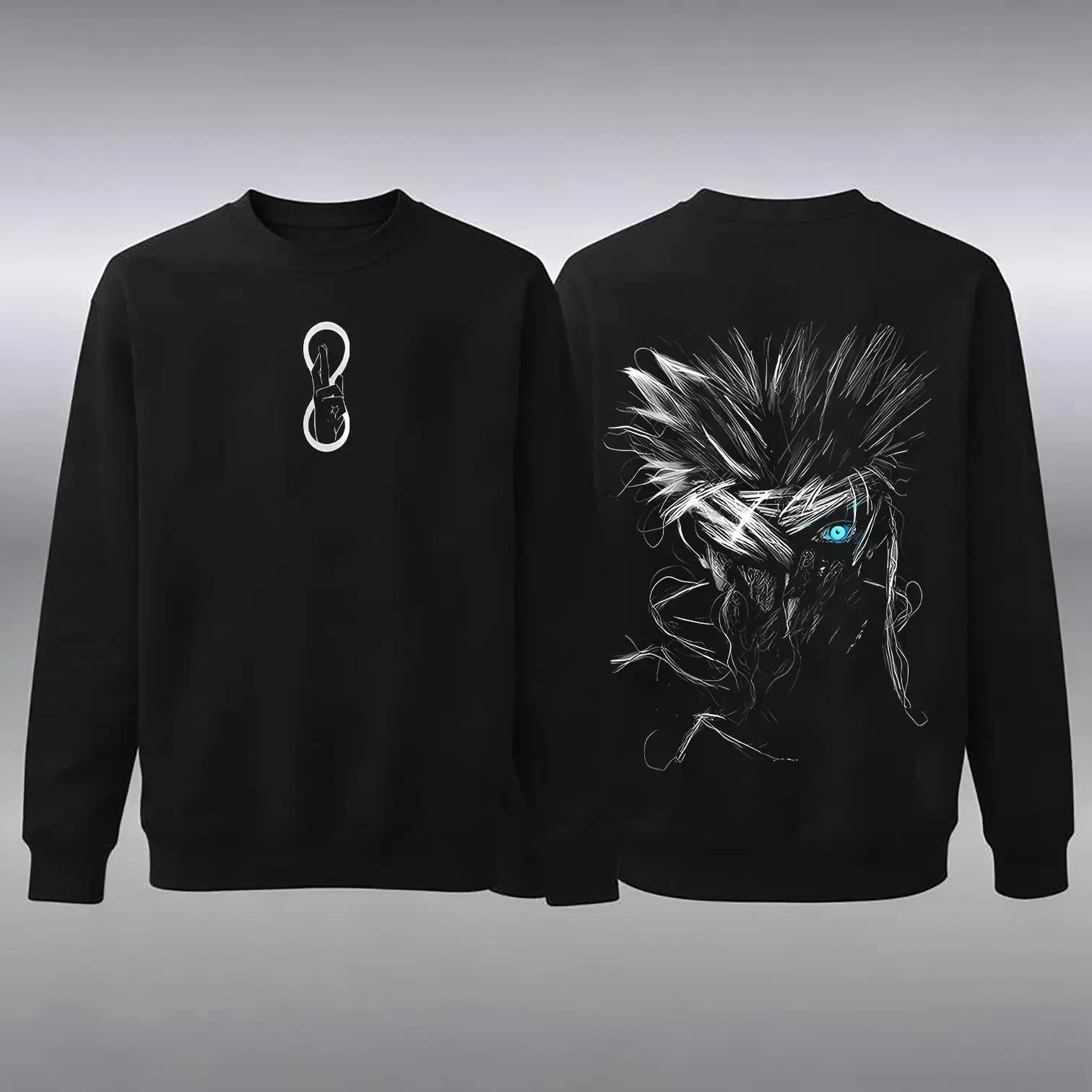 Gojo Satoru Limitless BLue Eyes The Honored One Jujutsu Kaisen JJK graphic Tees Double Printed Sweatshirt Streetwear graphic tee Distressed Festive