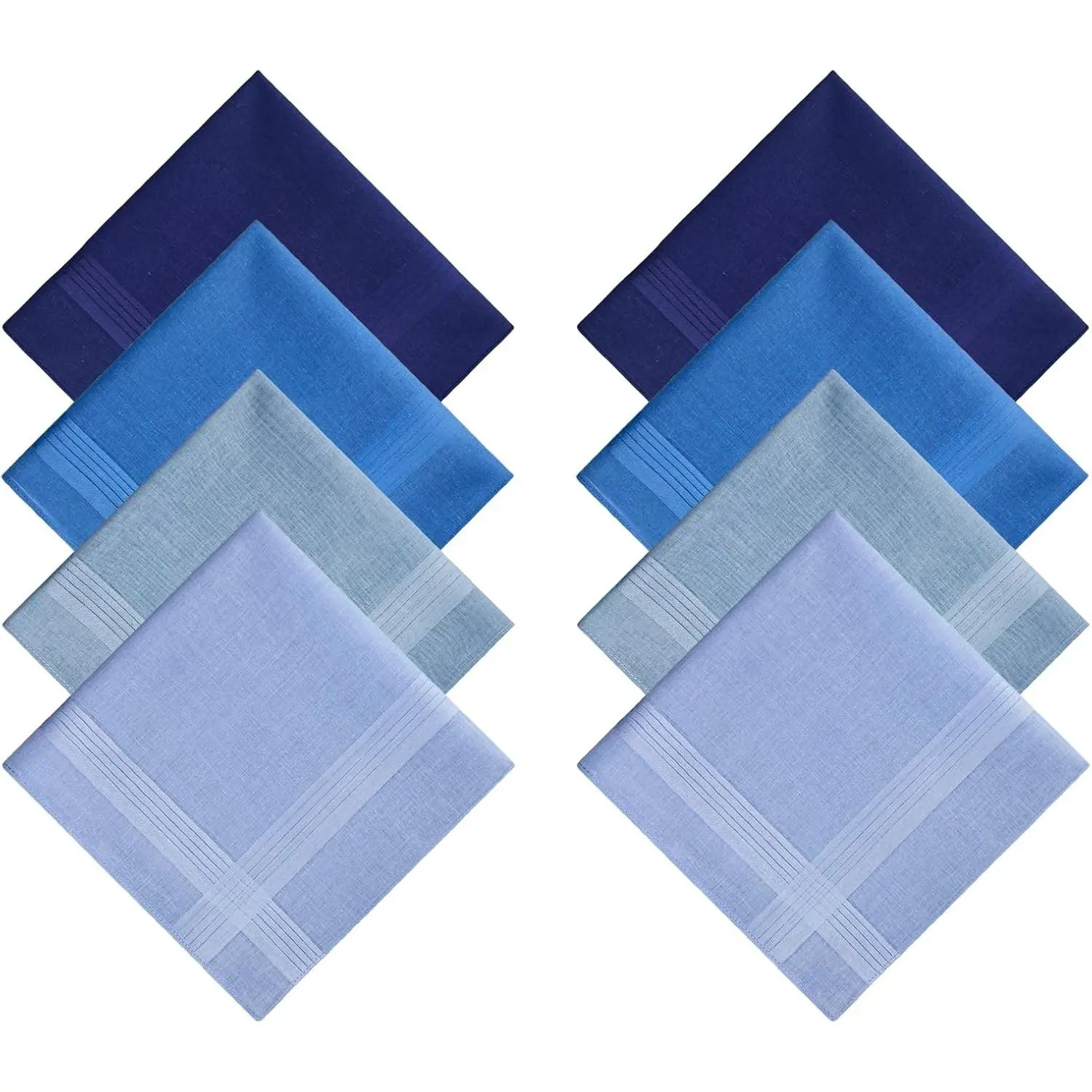 8 Pack Large 16 Inch Cotton Handkerchiefs for Men & Women - Soft Pocket Square Hankies(Gift)