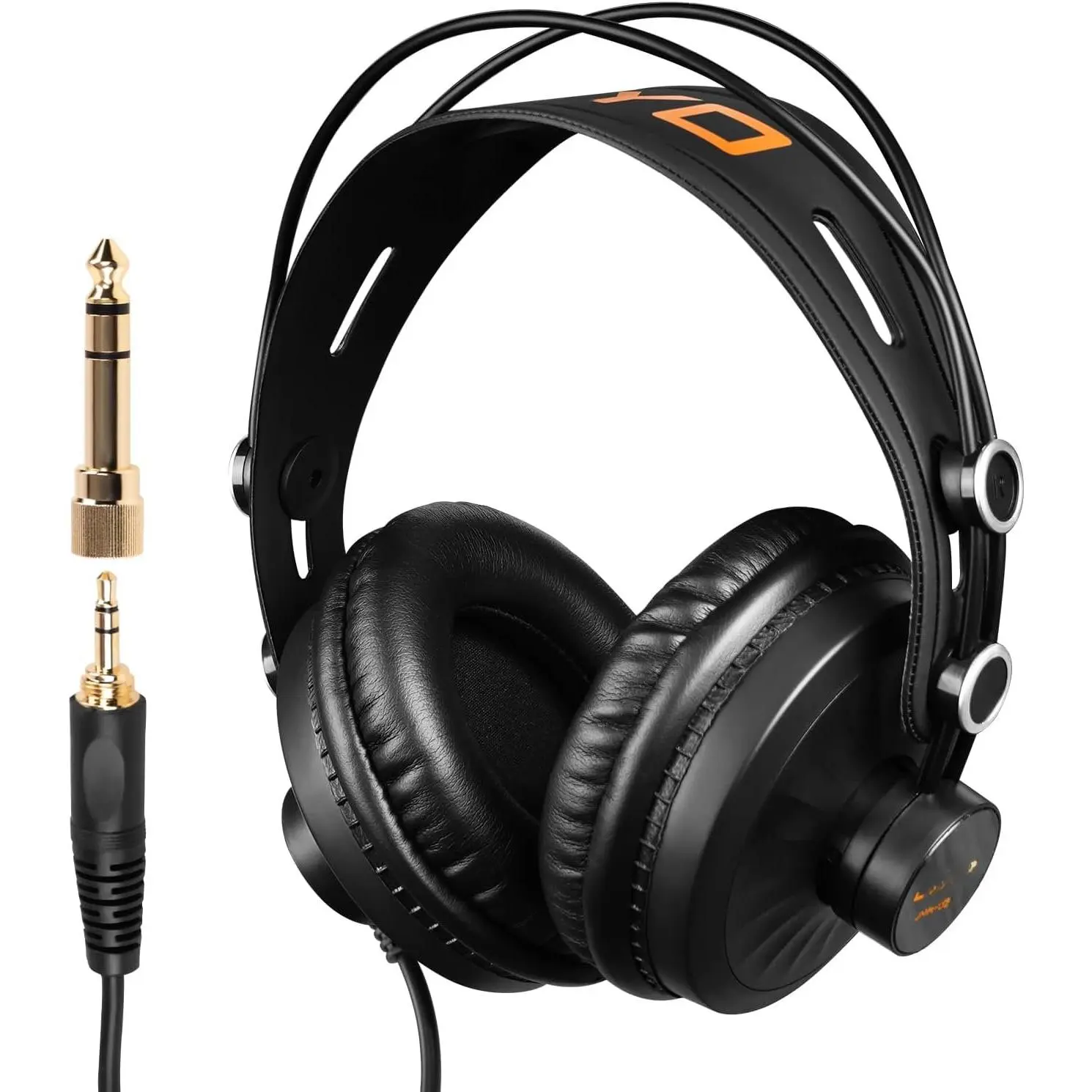 Studio  Headphones, 50mm Drivers Over-Ear with Passive Noise Isolation, Flat Response for Recording/Mixing/Guitar Amp/Podcast, 3.5mm & 6.35mm Adapter (JMH-02)