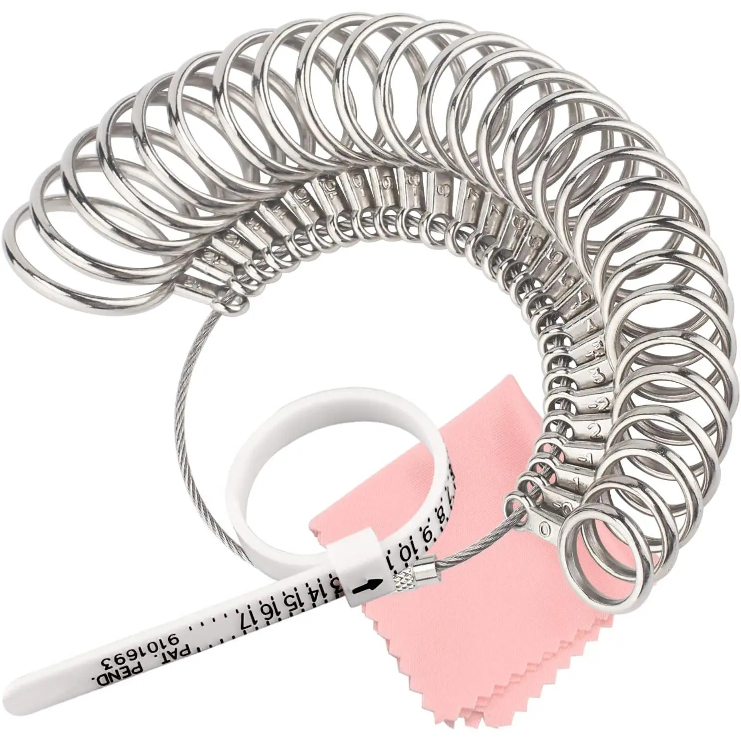 Professional Men's and Women's Ring Sizing Toolkit - Plastic/Metal Tool for Measuring Finger Size at  with Sizing Chart, Adjustable Looseness (Ideal , Easy Instructions)