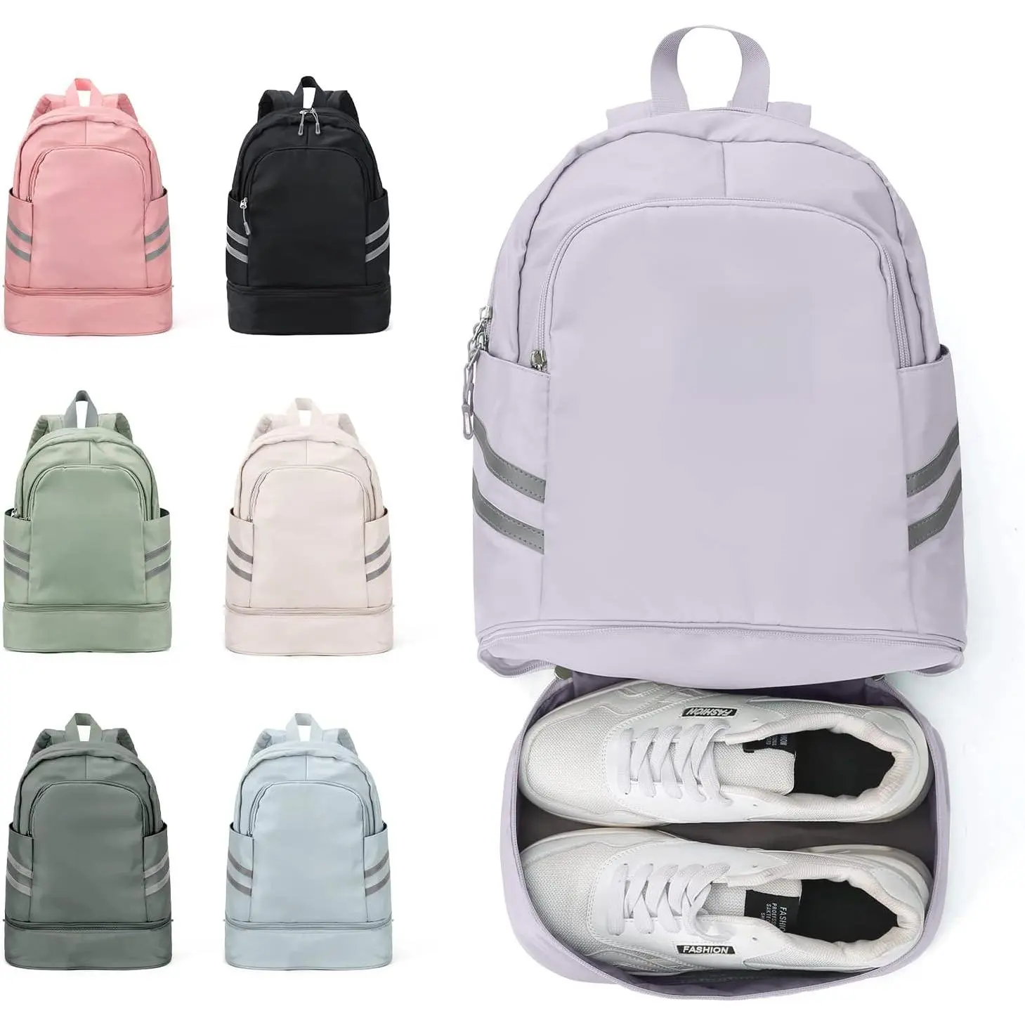 Women's Gym Backpack Waterproof Sports Backpack with Shoe Compartment Lightweight Travel Backpack Small Gym Bag Dance Volleyball Backpack