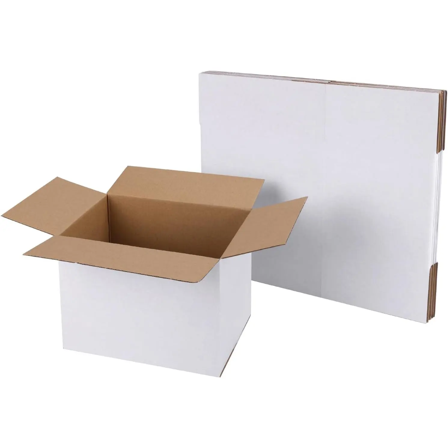 8x6x6 White Shipping Boxes Set of 6, White Corrugated Cardboard Boxes for Small Business Shipping Mailing Packing