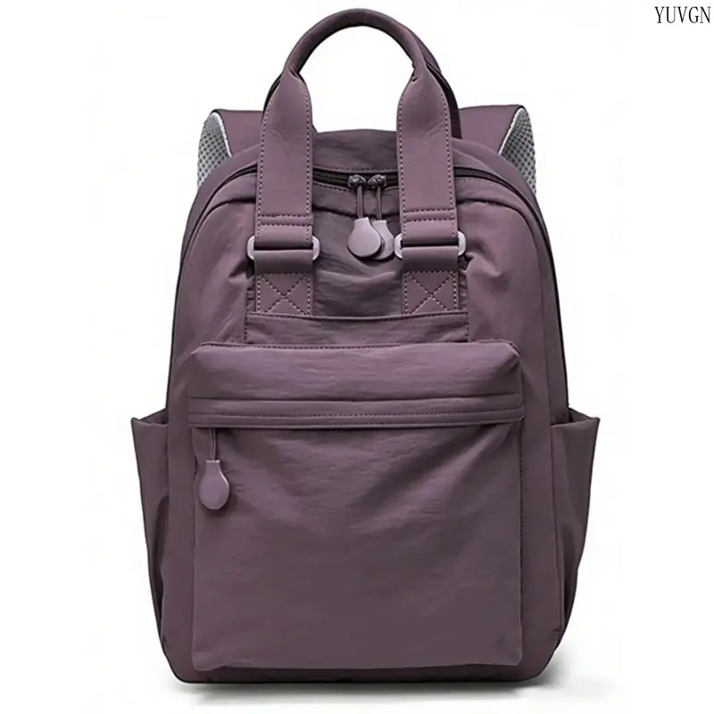 Convertible Top Handle Backpack for Women, Casual Plain Nylon Daypack, Large Capacity Lightweight Water-Resistant Bag for School, Travel & Gym, Backpacks For School, School Backpacks