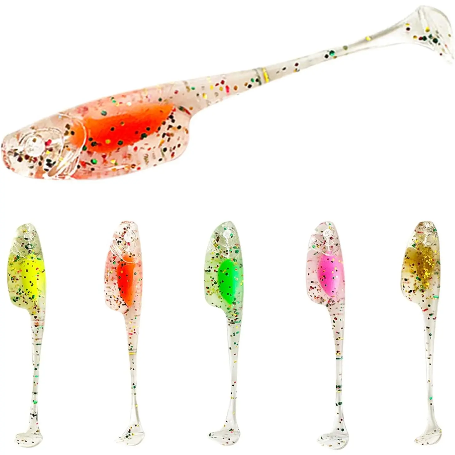 25 count Crappie Lures Set Soft Plastic Fishing Lures for Crappie Panfish 2inch Fishing Baits Mix Colors