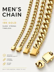 Titanium Steel Cuban Link Chain Necklace for Men Women, Unisex, Non Tarnish Hypoallergenic Curb Chain, Hip Hop Jewelry for Gift, Jazz Cuban Chain, Cuban Link Design, Cuban Necklaces