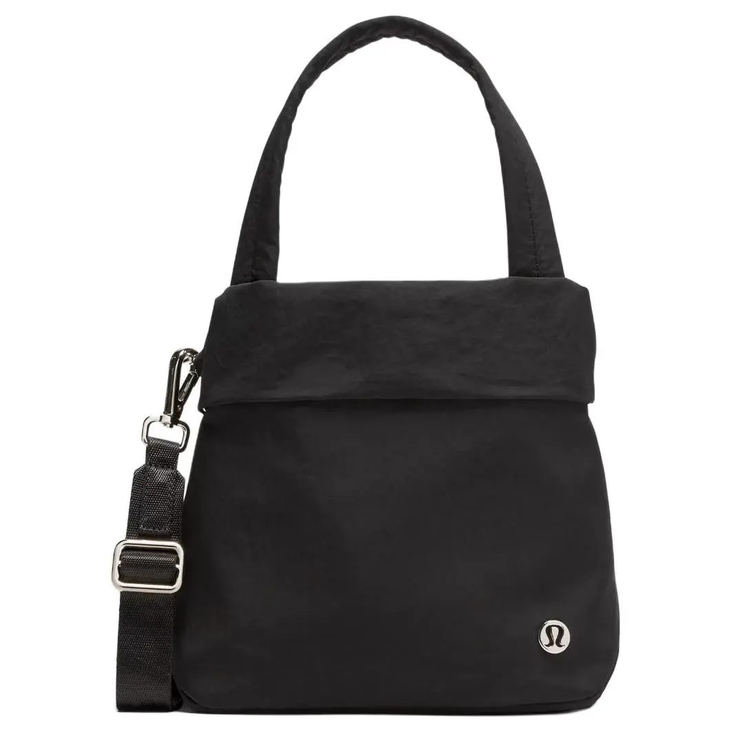 Women's Lululemon On My Level 5L Nylon Crossbody Handbag - Black, Small Size, Classic Logo, Eco-Innovative, Dual-Compartment, Durable, Hands-Free, Eco-Innovative Women's Handbags, Dual-Compartment Women's Handbags