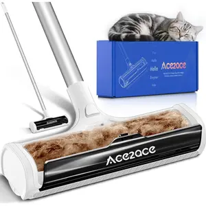 A3 Pro Carpet Roller for Pet Hair, Carpet Pet Hair Removal Tool, Reusable Large Lint Rollers, 5 Feet Long Handle No Bending No Kneeling, Cat Dog Hair Remover for Carpet, Rugs, Mats, Black