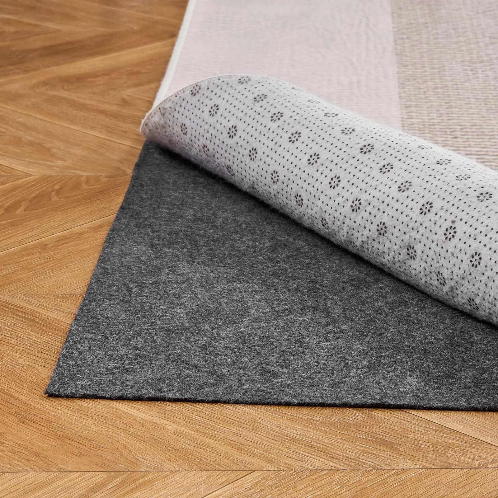 VEVOR 10x14 ft Rug Pad, Non-slip Dual Surface Felt Cushion & Rubber Gripper Rug Mat Padding, 0.12 inch Waterproof Rubber Pads for Hardwood Floor Protection & All Floors/Finishes, Keeps Carpets in Place, 10 X 14 Ft