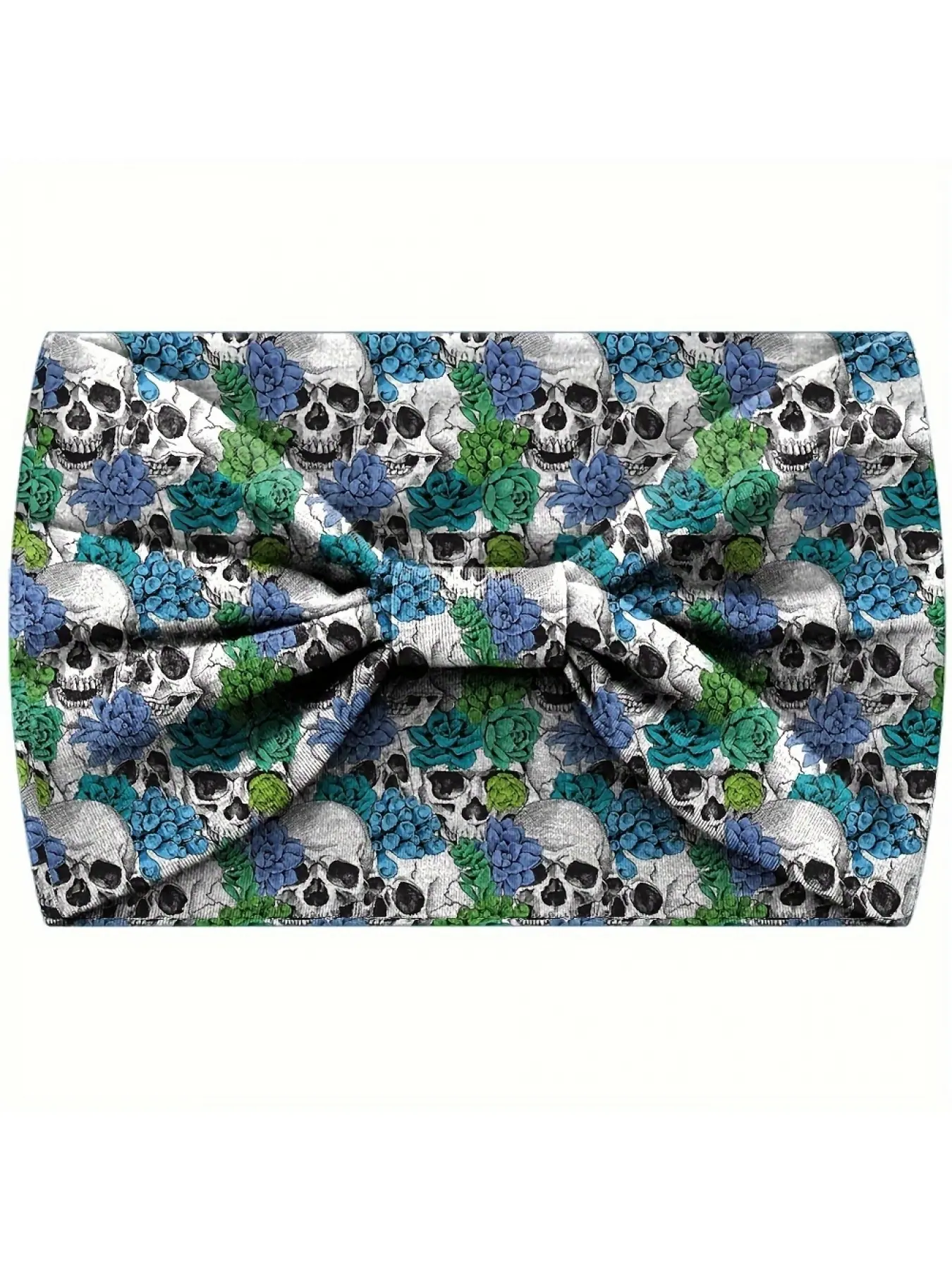 Bohemian Style Floral Skull Pattern Headband Elastic Wide Brim Headband Fashion Sweat-Absorbent Elastic Sports Yoga Headscarf Hairband Boho Headband Elastic Fashion Headbands