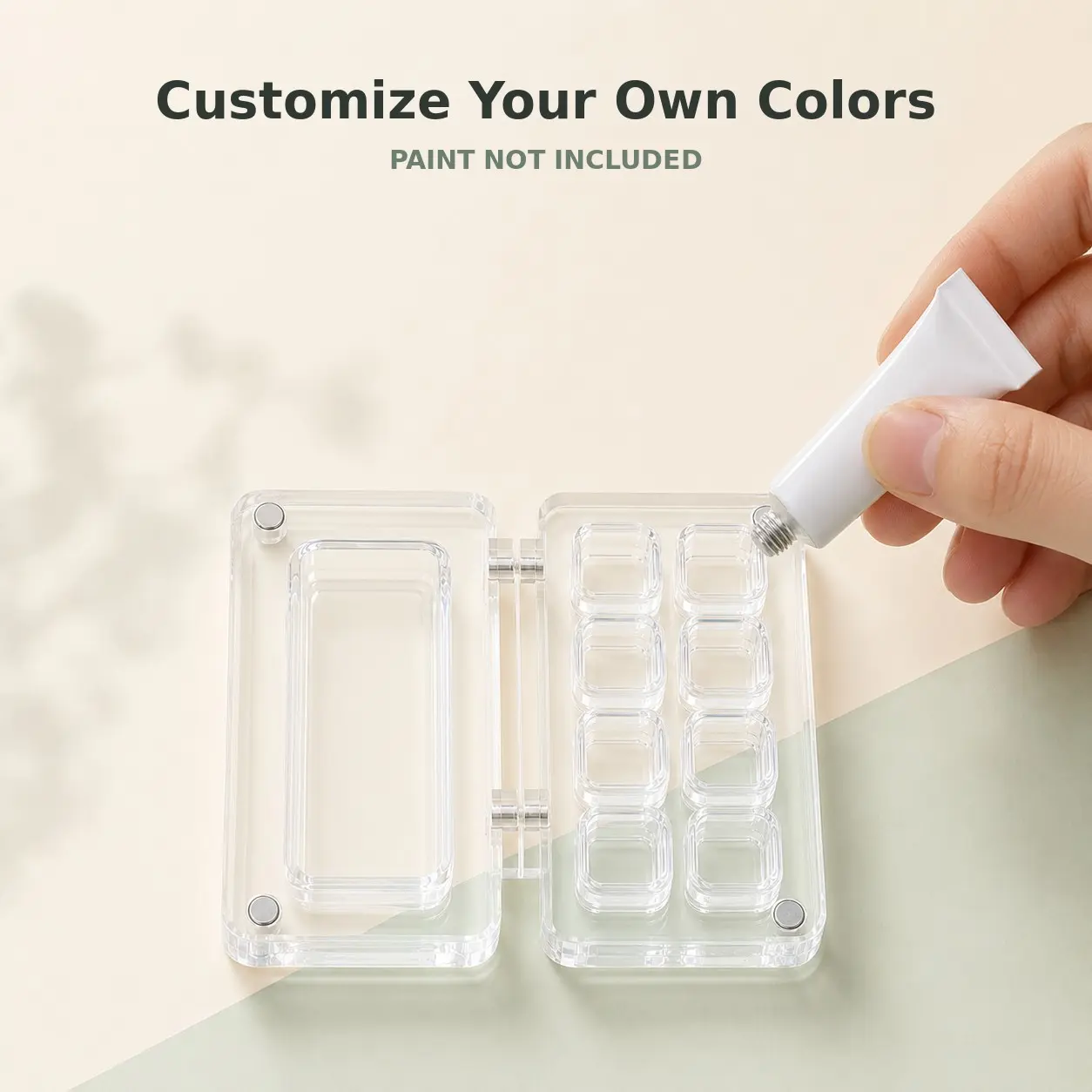 Mini Portable 8 Color Watercolor Pigment Box, Lightweight Travel Paint Kit for Sketching & Journaling