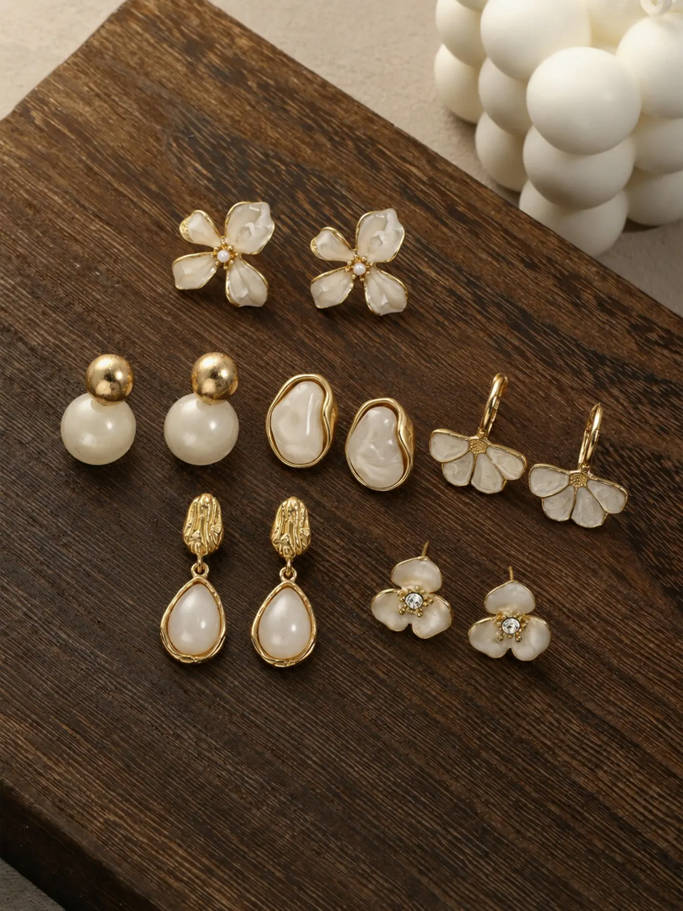 12-Piece Vintage Studs Earrings Set, Floral Teardrop Designs, Elegant and Gentle Style, Perfect for Daily Wear, Women's Fashion Accessories