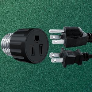 2 Pack 3-Prong Light Socket Outlet Adapter, E26/E27 Light Socket to Plug Converter, Polarized Light Bulb Plug Adapter for Garage, Camera, Porch, Professional Grade