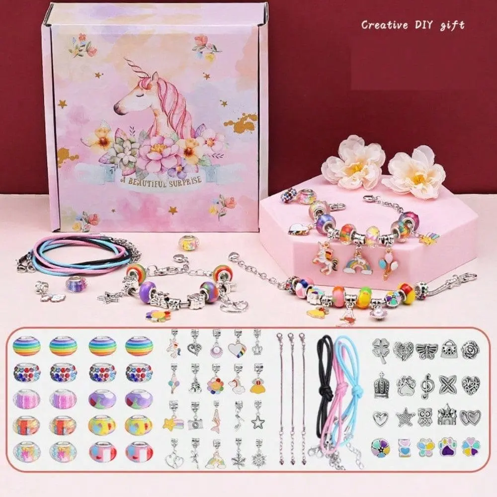 66pcs Christmas Rainbow Bracelet Set Jewelry DIY Colorful Beaded Bracelet Christmas Festival Gift Set Holiday Gift