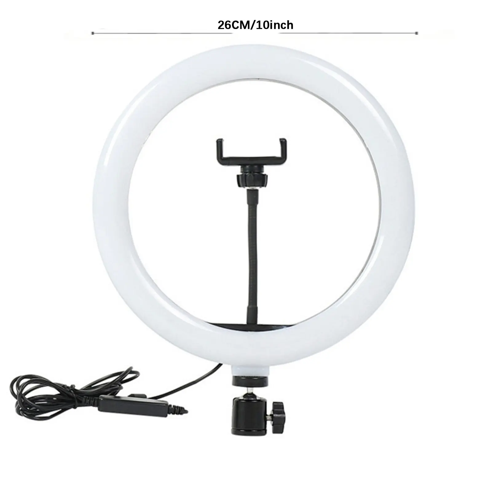 10-Inch Ring Light Tripod Stand, 3 Lighting Modes, 10 Brightness Levels, Remote Control LED Selfie Studio Light for Phone, Tiktok, Youtube, Live Streaming, Photography