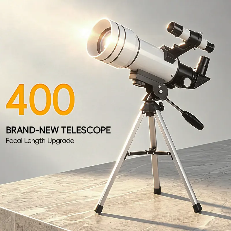 200X High Definition Astronomical Telescope, 70mm Large Aperture 400mm Focal Length, AZ Mount Telescope with Finder Scope, Perfect Gift for Astronomy Beginners & Family