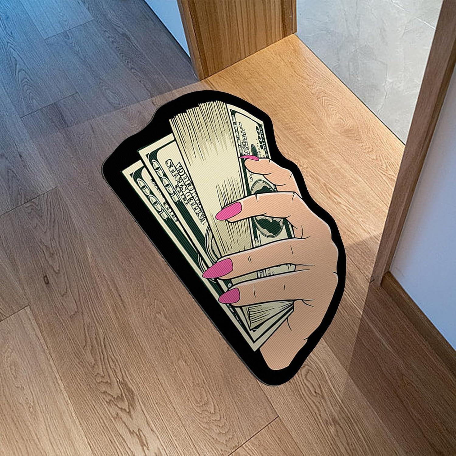 Creative 3D Dollar Pattern Floor Mat, 1 Count Colorful Non-slip Soft Floor Carpet, Decorative Area for Home Living Room Bedroom Study Room Hotel, Home Decor Rugs