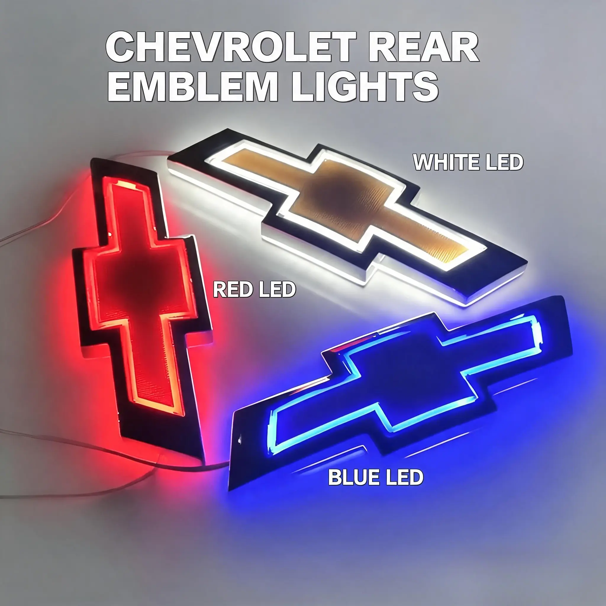 5D LED Emblem Light for Chevrolet - Plug & Play Waterproof Tailgate Badge, Super Bright Car Exterior Accessory for Chevy Trucks & SUVs, Easy No-Cut Install