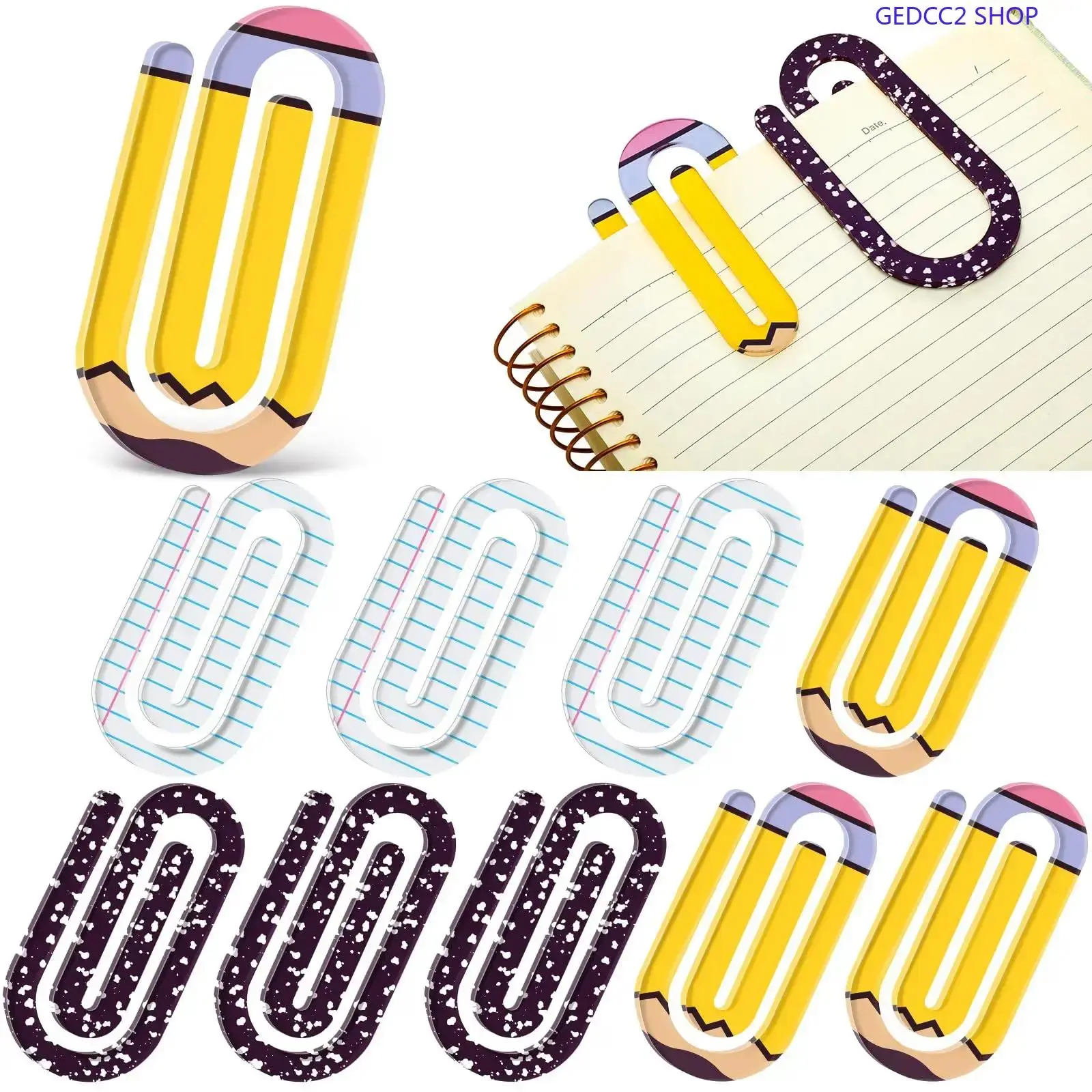 4-Inch Jumbo Clear Acrylic Paper Clips, Bookmark Clips for Books and Documents, Office & School Supplies, Gift for Teachers and Students