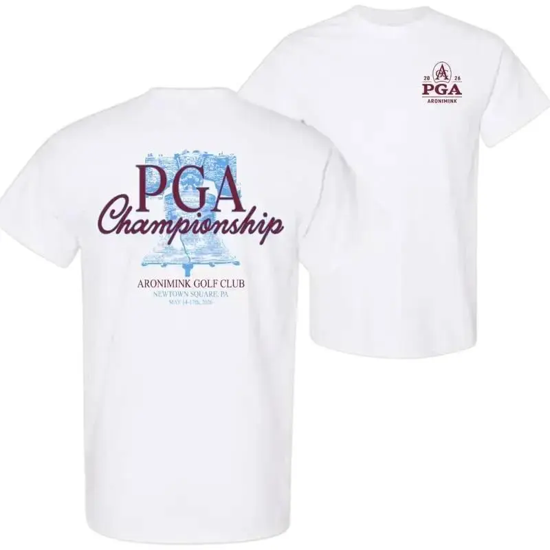 [Sale Up To 50%] Unisex 2026 PGA Championship Aronimink Golf T-Shirt, Newtown Square Pennsylvania Skyline Graphic Tee, Retro Sports Graphic Tee, Unisex Cotton Shirt, Summer Golf Outfit, Trendy Streetwear for Men for Women, Gift for Golf Fans - KitchenEra