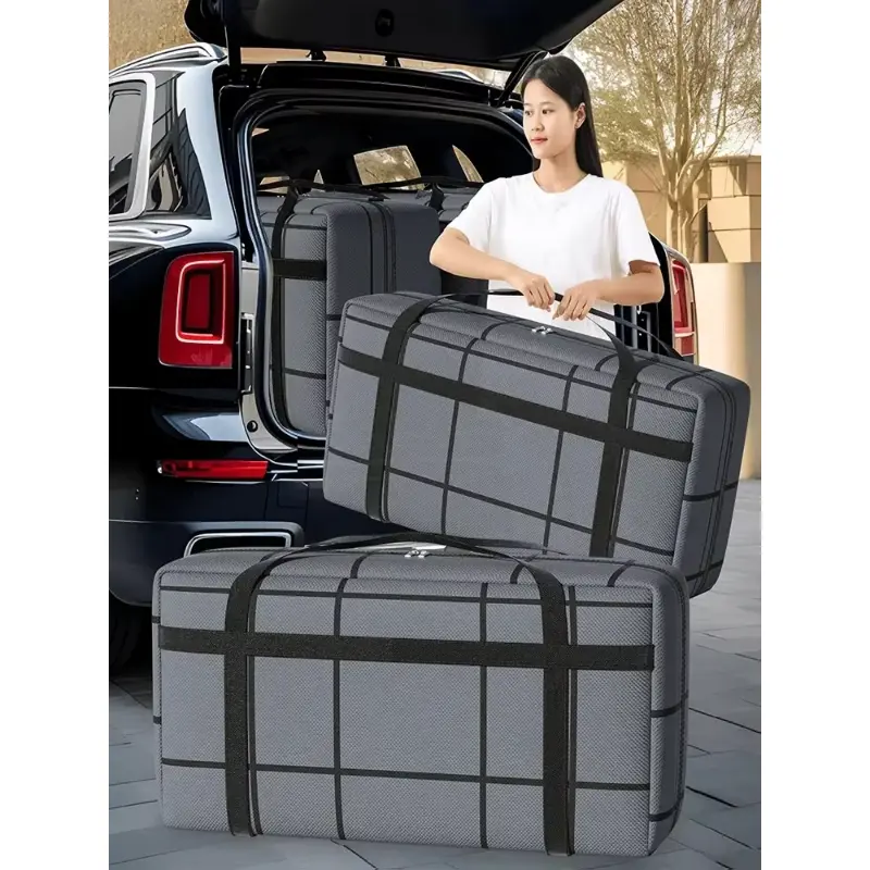 Heavy-Duty Zippered Storage Bag Organiser - 3 Sizes, Foldable Shape, Thick Composite Fabric, Zip Closure, Large Capacity, Dustproof, Moisture-Proof for Clothes, Blankets, Moving Home