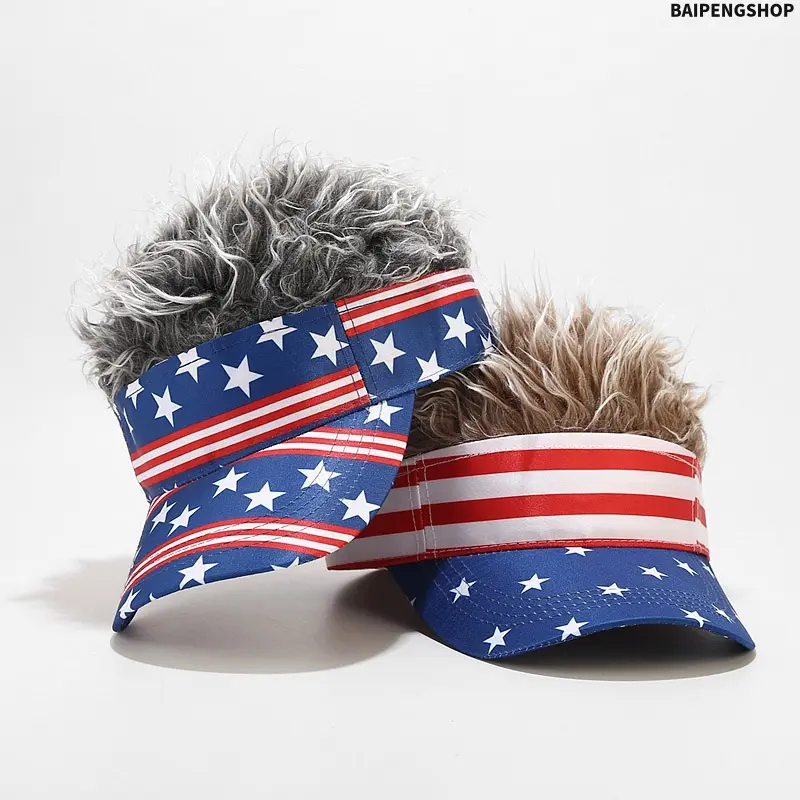 Unisex American Flag Wig Hat  American Heritage Patriotic Cap, Adjustable One Size Novelty Fun Wig Hat, Lightweight Comfortable Holiday Headwear, Perfect for Independence Day, 4th of July Parades, Patriotic Celebrations & Themed Parties