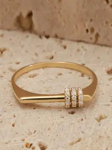 Minimalist Cubic Zirconia Ring for Women, Square Band Ring, Small Rectangular Stamp Ring, Daily Party Jewelry Gift