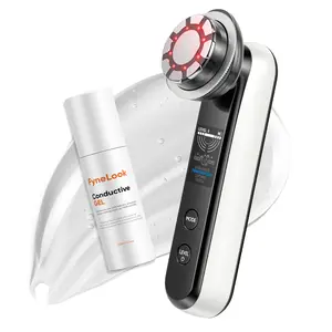 FyneLook Microcurrent Facial Device with Red Light Therapy & Cooling Function, 4 Modes 9 Levels Skin Tightening Tool for Lifting, Firming & Reducing Puffiness