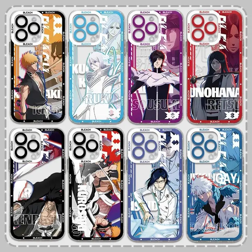 Colorful Personalized Anime BLEACH Kenpachi Ichigo TPU Silicone Phone Case - Flexible, Wear-Resistant, Washable Back Cover with Impact Resistance for iPhone 17,16,15,14,13,12,11 Pro Max Plus (Cute Accessories for Mobile Devices)