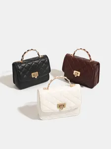 Unique design Chanel-style quilted chain crossbody bag, new fashionable versatile metal handbag for women