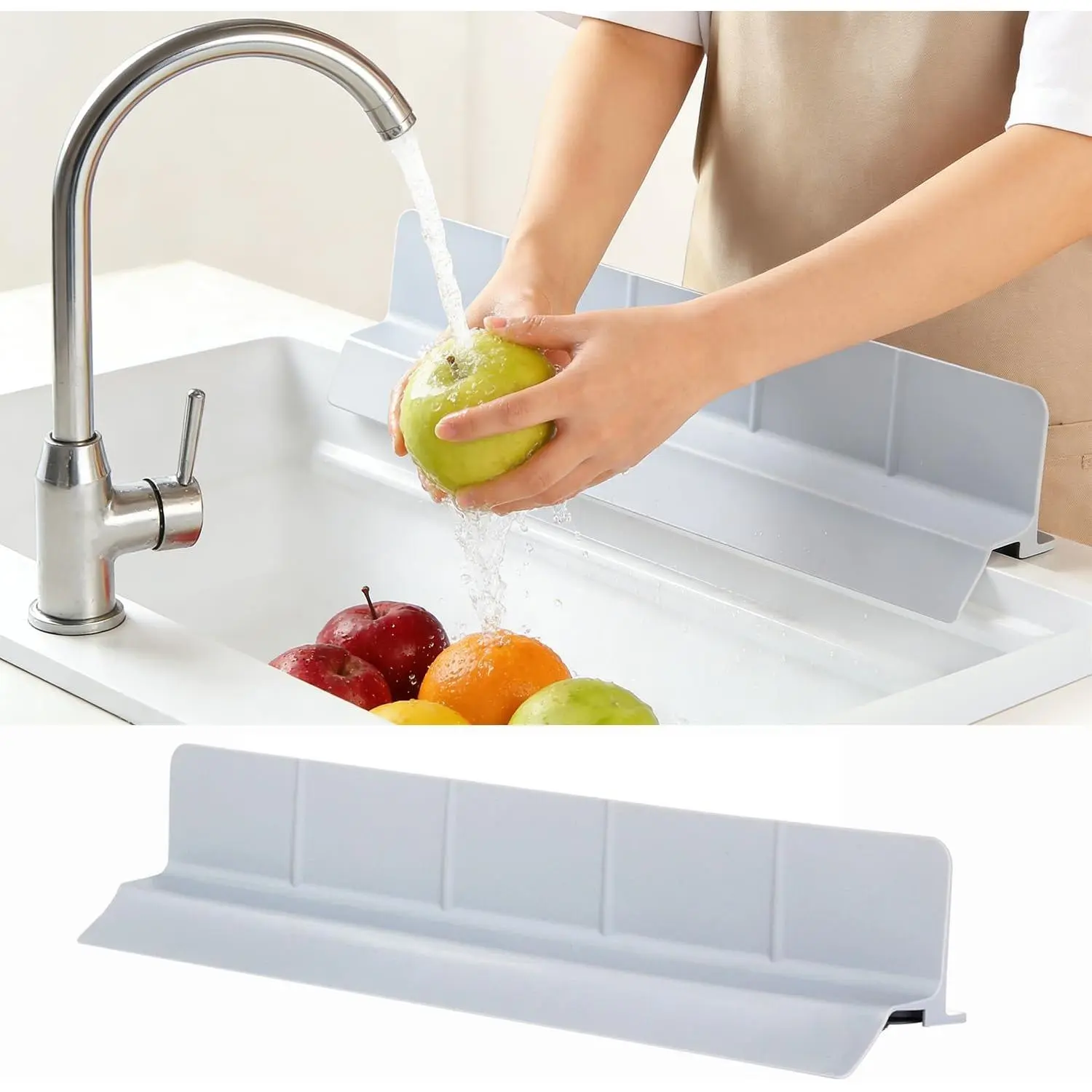 23"  Kitchen Sink Splash Guard -  Suction Cup Design, Faucet & Countertop Protector for Bathroom & Sink , Dishwasher Safe