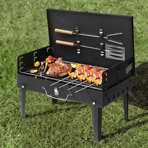 Portable Charcoal Grill Set | All-in-One BBQ Tools Kit | Easy Assembly for Camping & Backyard Gatherings