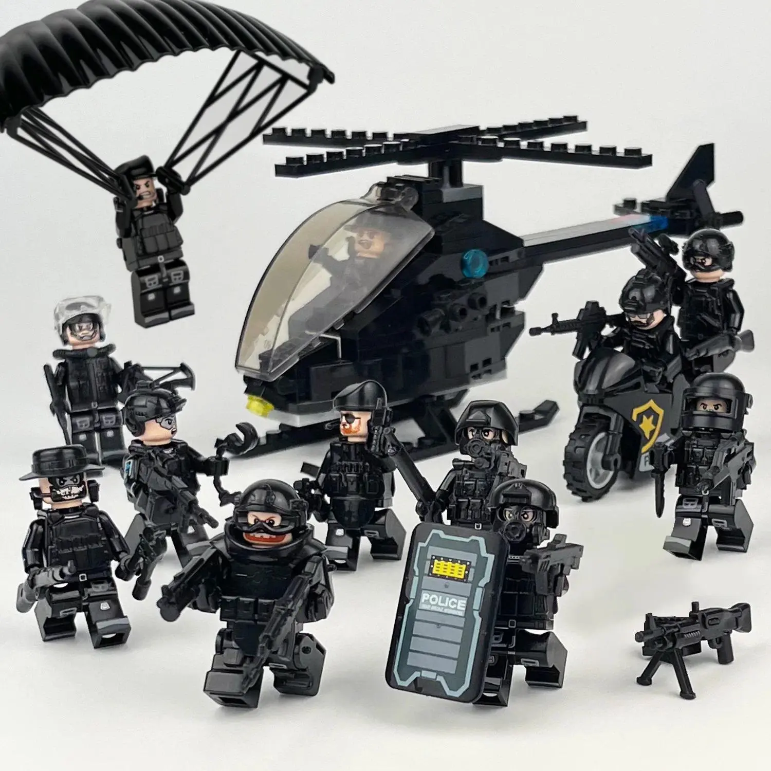 2026 new hot item Shield ghost swat humanoid dolls, building blocks, digital action figures assembled toys reptile children's educational toys