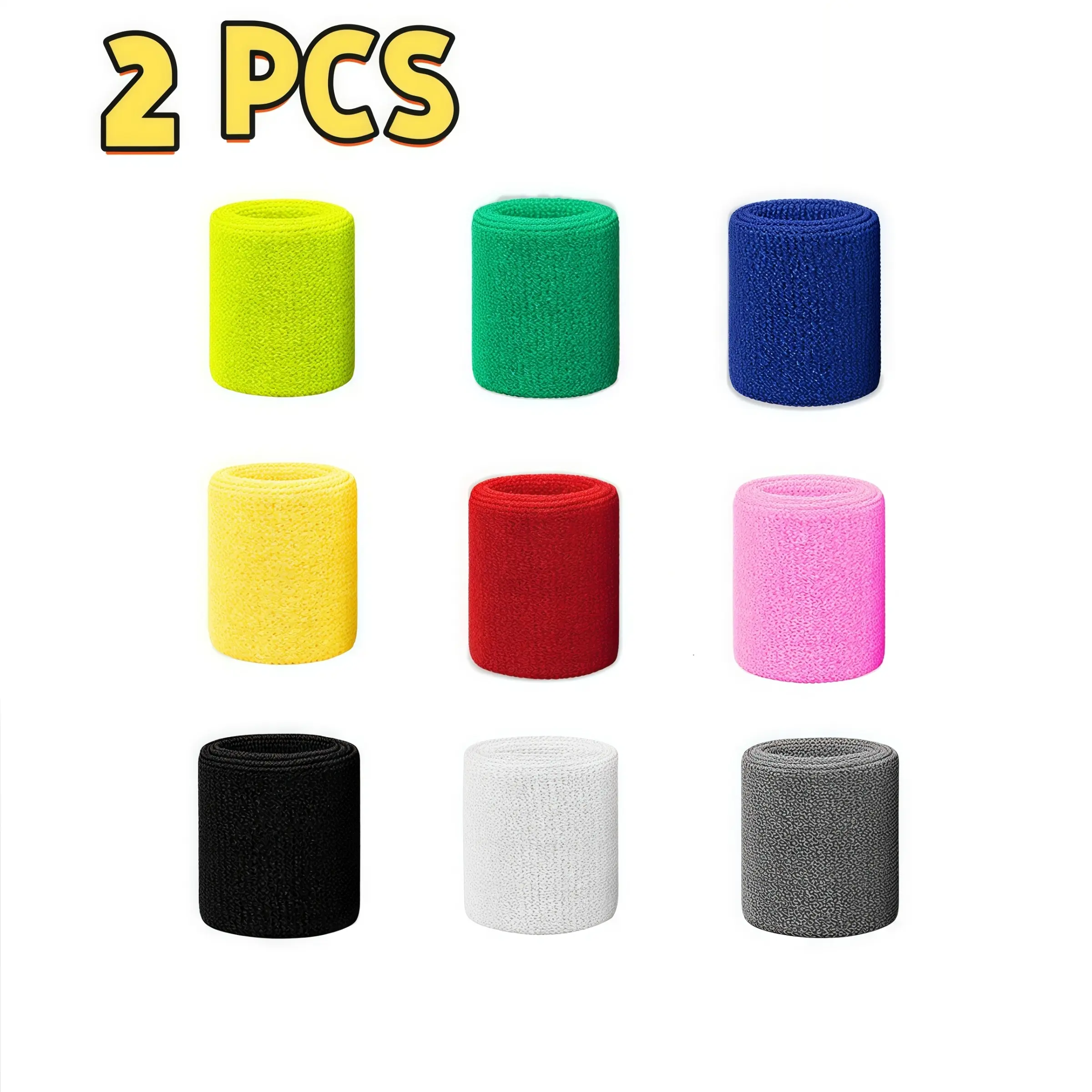 Sports Wristband, 2 Counts/set Sweat Absorbing Breathable Wristband for Men & Women, Tennis Wristbands, Sports Wristband for Tennis, Basketball, Football, Volleyball