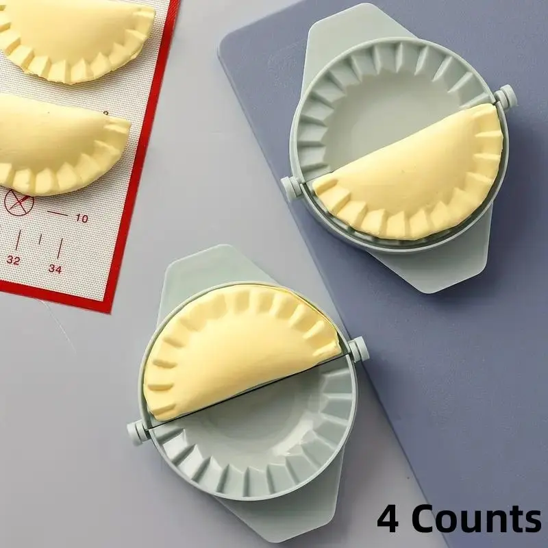 4 Counts Dumpling Maker, Empanadas Press Mold Maker, Dumpling Mold For Pierogi, Pastelitos, Calzone, Turnovers, Chinese Dumpling, Kitchen Gadgets, Baking Supplies, Kitchen Items, Compact Kitchen Gadget