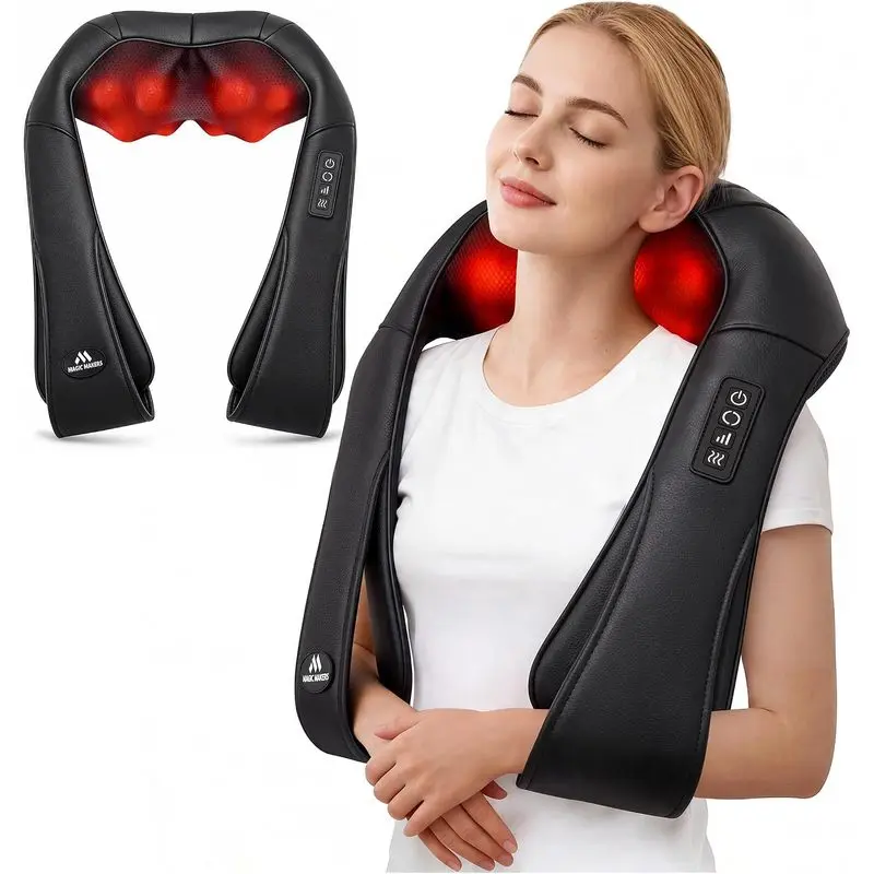 Neck Massager for Pain Relief Deep Tissue with Heat, Gifts for Women Men|   Shiatsu Back and Shoulder Massage, Mothers Day Gifts for Mom Wife, Christmas, Fathers Day Dad Gifts for Husband, NOT Cordless