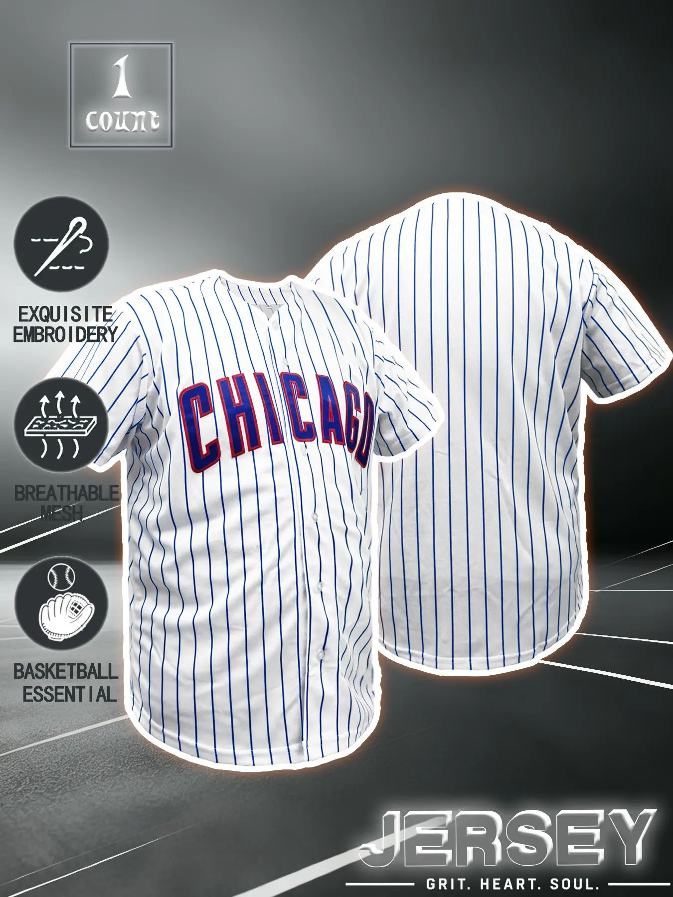 Men's Chicago baseball jersey embroidery, Exquisite Embroidered Jerseys, suitable for baseball games, daily street wear, and fan collections