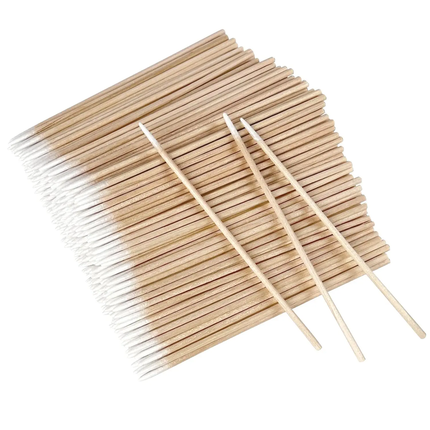 600-Pack 4-In Precision-Tip Wooden Swabsticks, Eyebrows/Tattoo Microblading Applicators, Bathroom Cleaning Gadgets