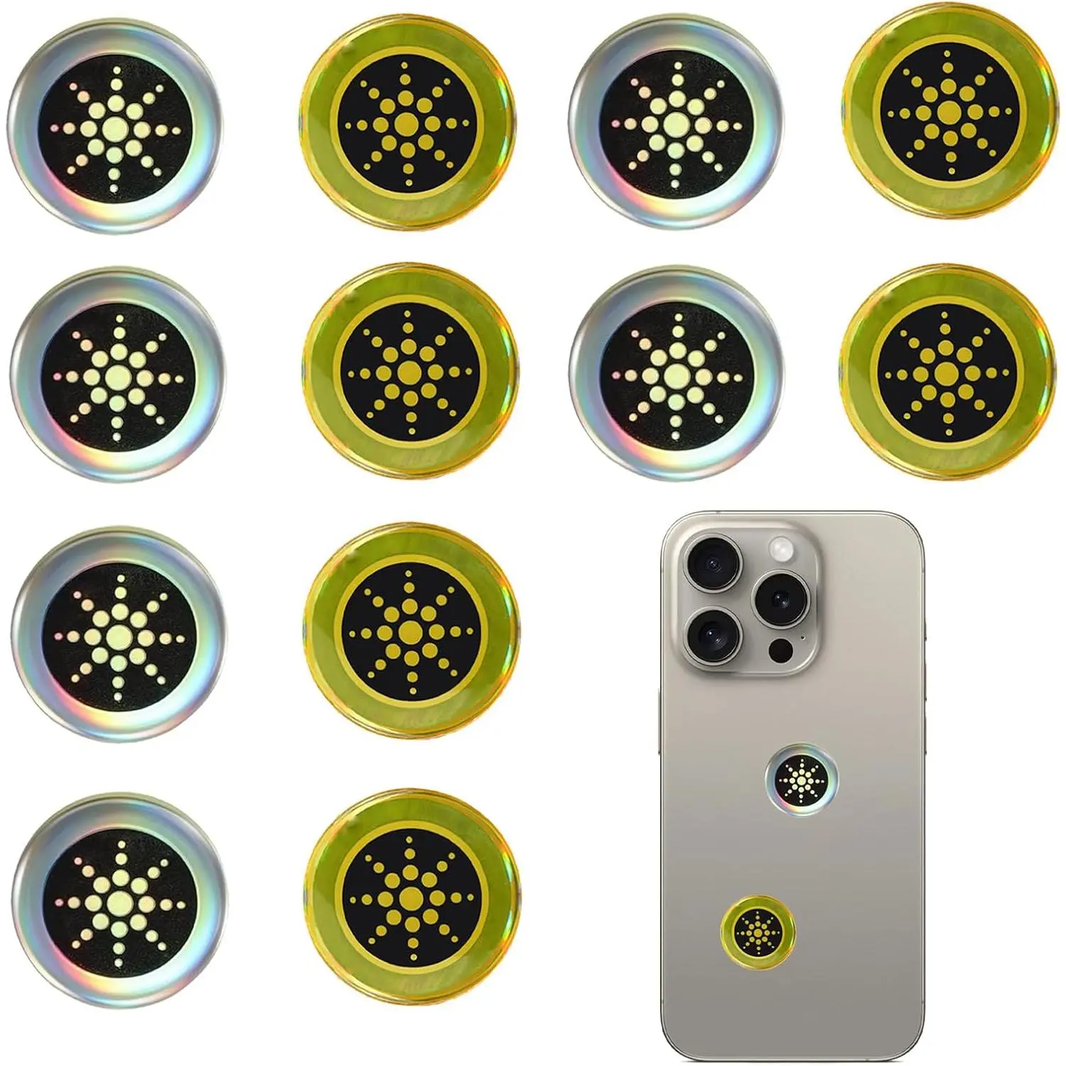 12 count Emf Blocker for Cell Phone,Emf Stickers, Blocker for Cell Phone,A Practical  for Tech Lovers for  Phones/Laptops  Devices Blockers(+) ﻿