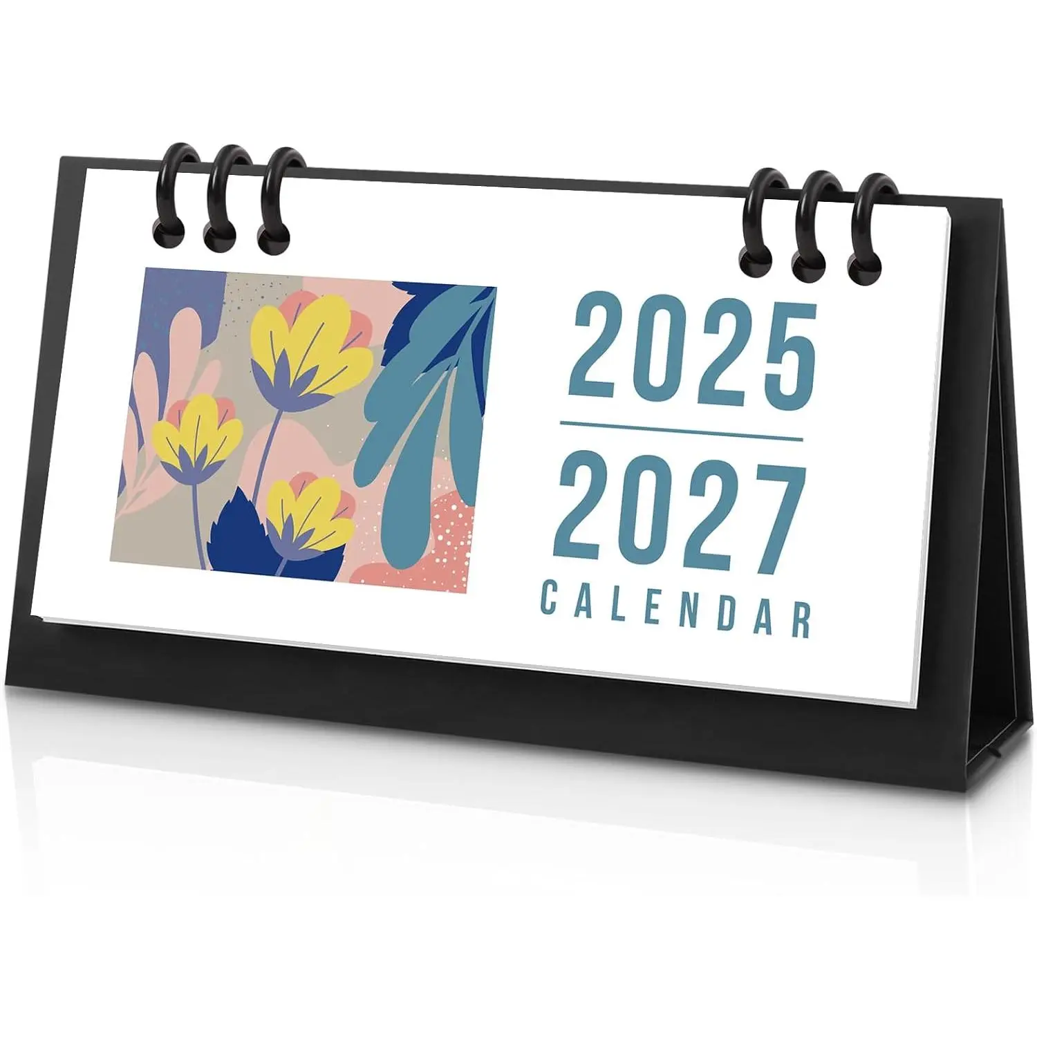 Small Desk Calendar 2025-2027, Flower 2026 Desk Calendar - Runs From July 2025 Until June 2027-6.3" x 3.1", 24 Months Small Calendar for School,  and Office Supplies