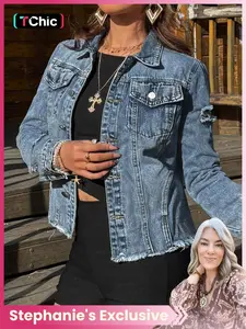 【Stephanie's Exclusive】Women's Fitted Long Sleeve Collared Button Front Jacket Coats, Casual Plain Design, All-Season Fashion Essential, Perfect for Daily Wear