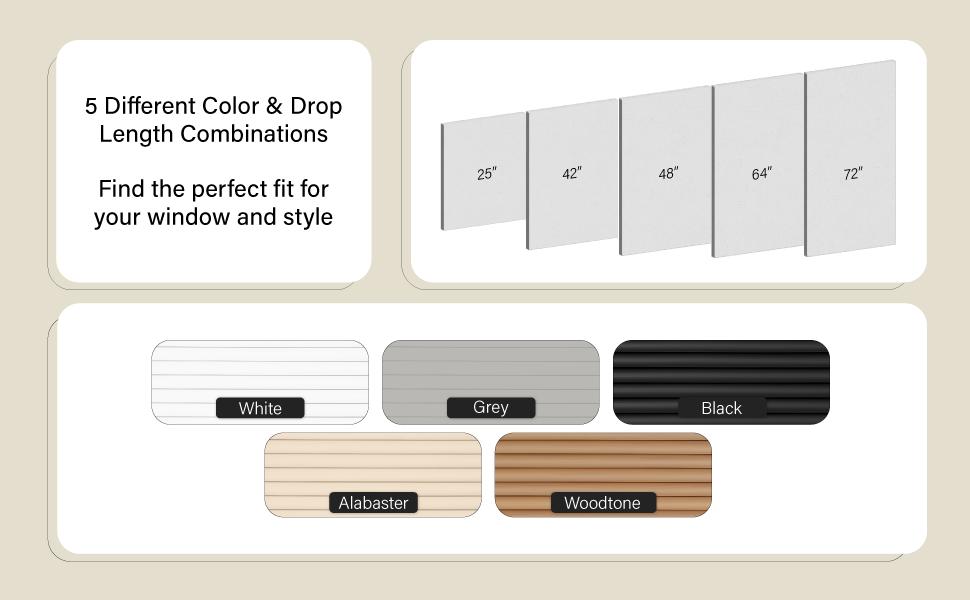 Cordless Light Filtering Mini Blind - 23 Inch Width, 42 Inch Length, 1" Slat Size - Pearl White - Cordless GII Morningstar Horizontal Windows Blinds for Interior by Achim Home Decor