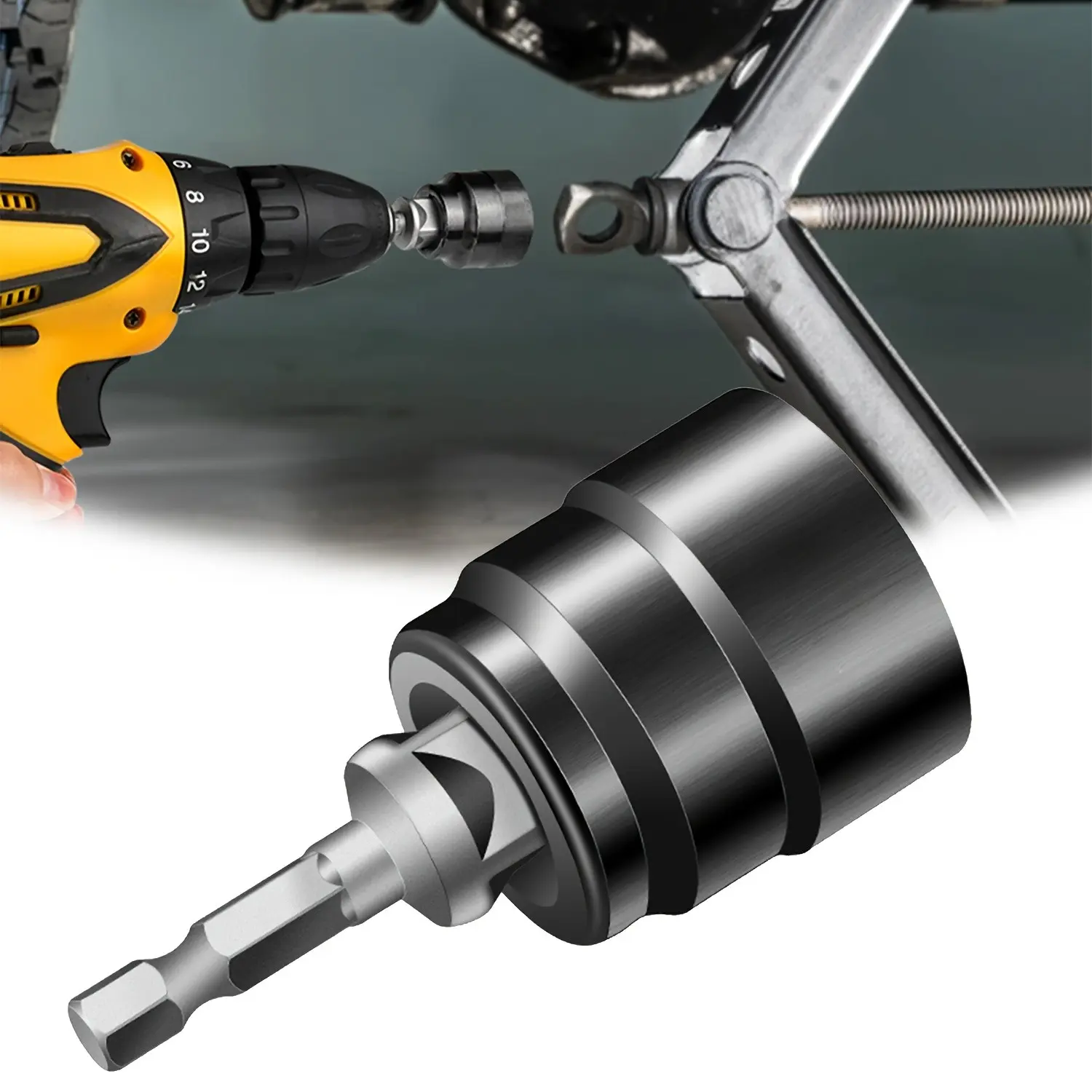 2-Piece Jack Wrench Tool Set, Essential Home Repair Kit, Includes Socket Wrench & Hex Pneumatic Screwdriver, Multi-Functional Manual Tools, Heavy Duty Hardware