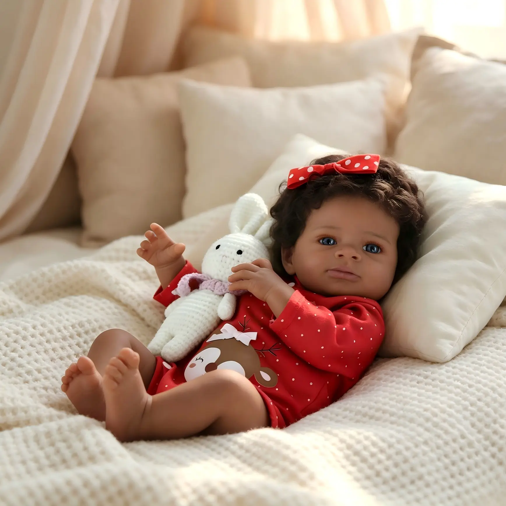 20-Inch Reborn Doll, Adorable with Gift Box, Perfect for Christmas, Halloween, Birthday Gifts, Suitable for Kids Aged 3+, Lifelike Realistic Newborn, Cute Dolls